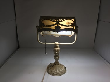 Salem Brothers Slag Glass Lamp