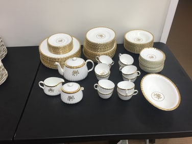 Large Set of Gold Mintons Dinnerware