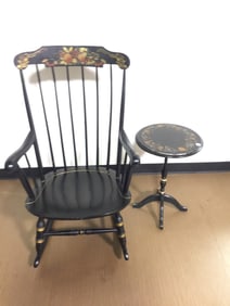 Decorated Rocker and Stand