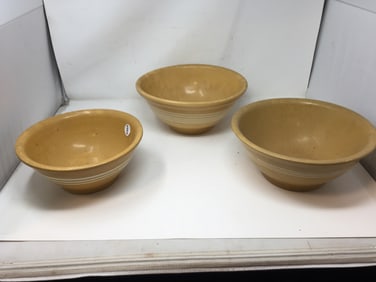 Three Early Yellowware Bowls