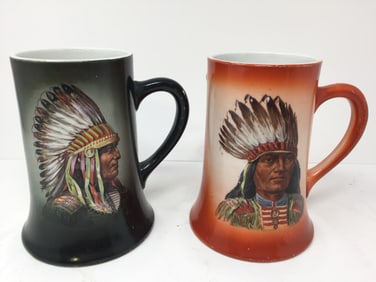 2 Native American Mugs