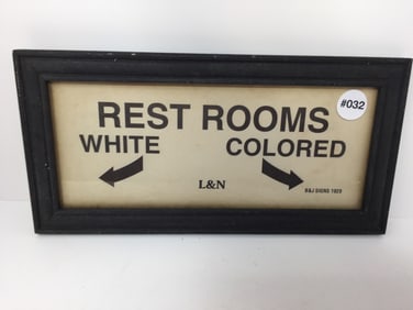 White Colored Restroom Sign