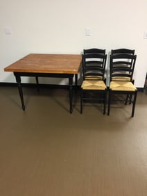 Butcher Block Table and Chairs