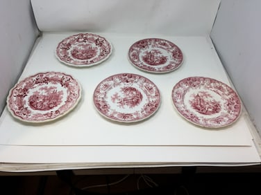 5 Transferware Plates