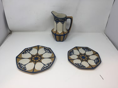 3 Pcs Mettlach Pottery