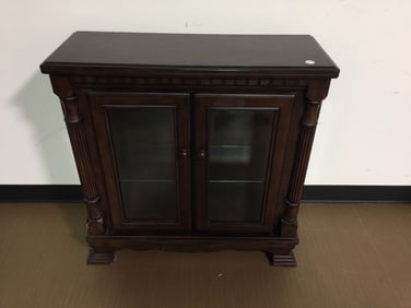 Mahogany Lighted Curio Cabinet