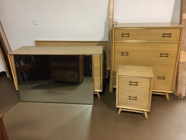 6 Pc Mid Century Bedroom Suite