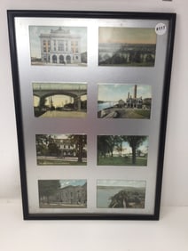 Framed Antique Harrisburg Post Cards