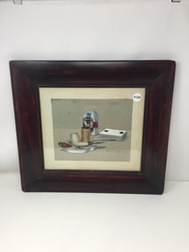 Signed Gambling Painting