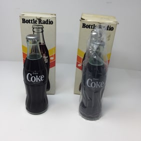 Two Vintage Coke Bottle Radios