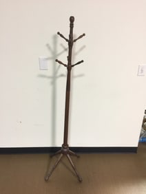 Antique Oak Clothes Tree