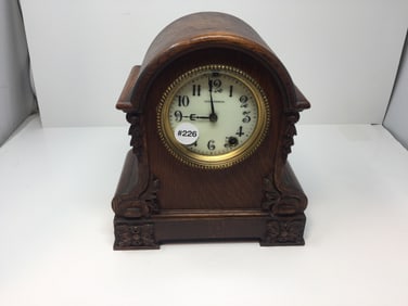 Carved Oak Seth Thomas Clock