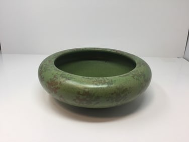 Antique Roseville Carnelian Matte Green Bowl