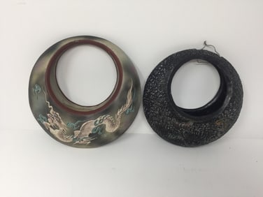 2 Pottery Hanging Planters