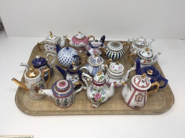 16 Miniature Tea Pots