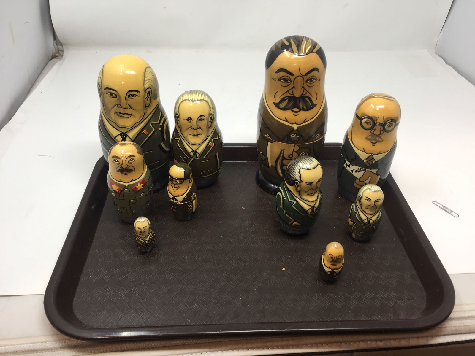 2 Sets of Russian Nesting Dolls: largest doll 7.5" H.