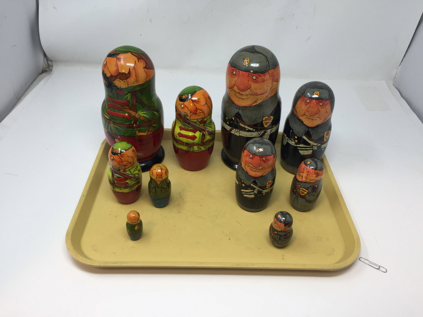 2 Sets of Russian Nesting Dolls: Largest doll 8" H.