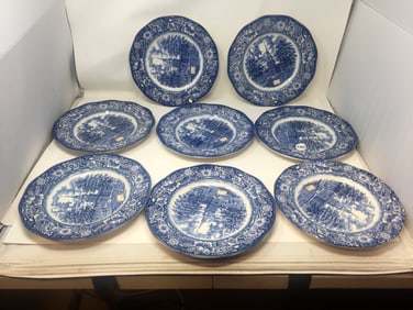Grouping of Liberty Blue Dinner Plates