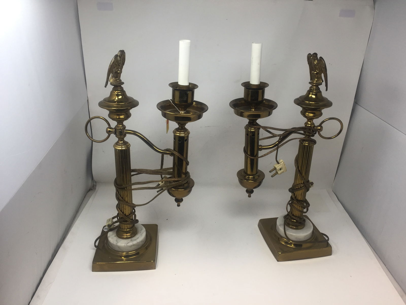 Pair of Brass Eagle Lamps (1 of 3)