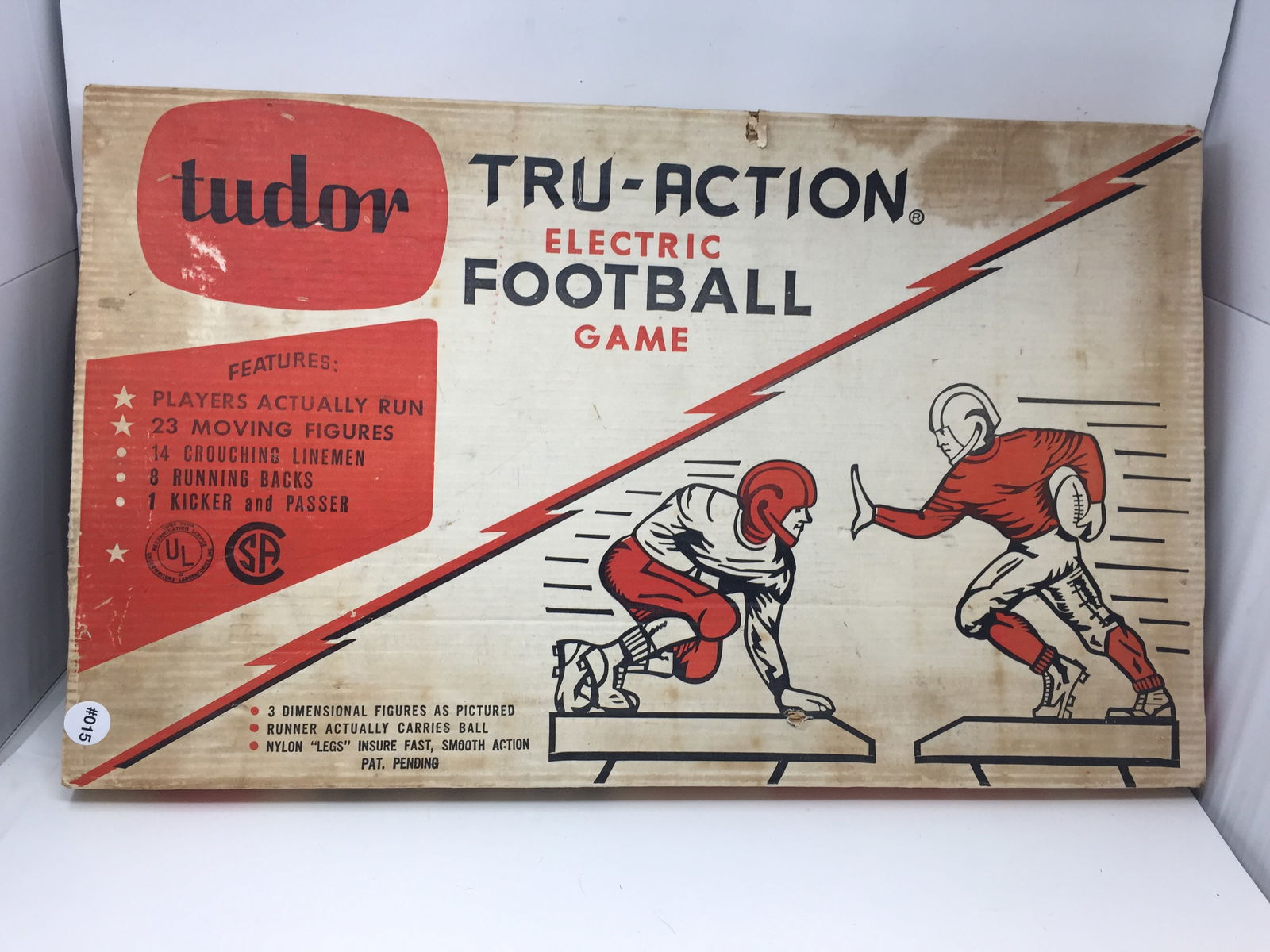 Vintage Tudor True Action Football Game: Appears complete. Box 27" x 16".