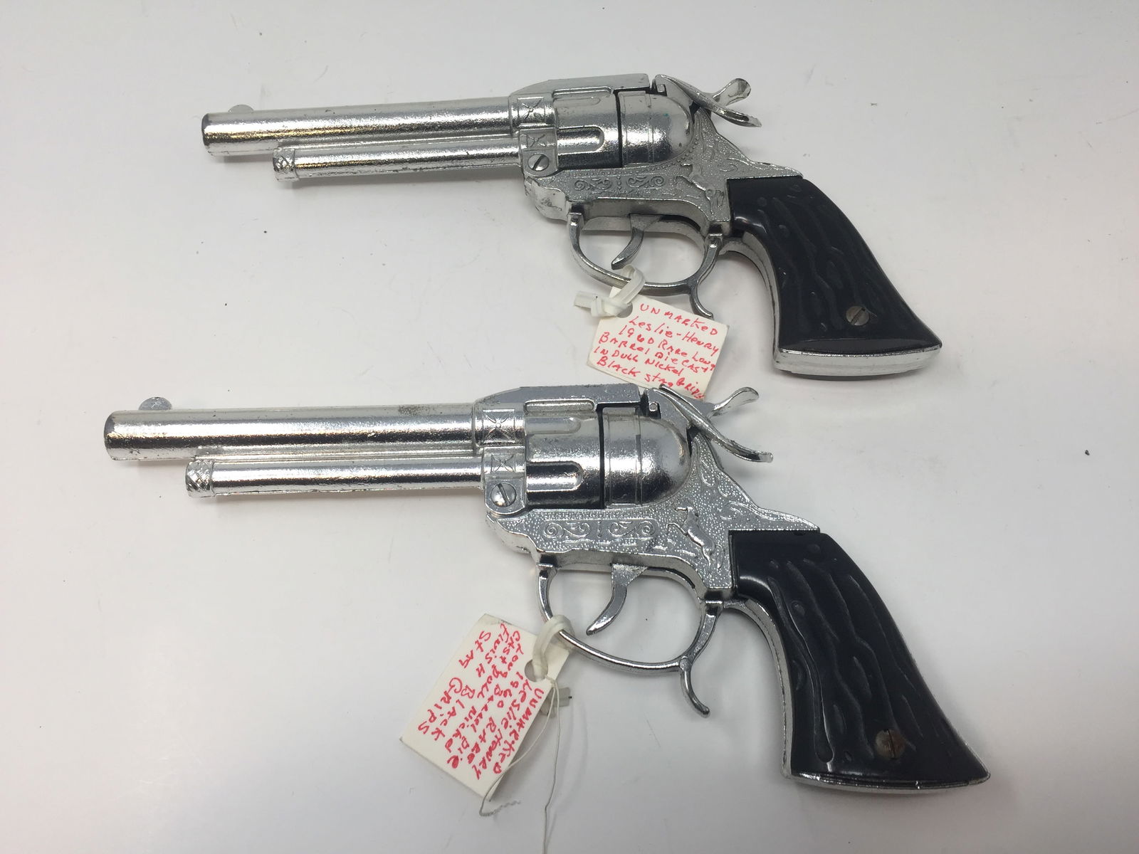 2 Vintage Cap Guns: 9" L. Unmarked