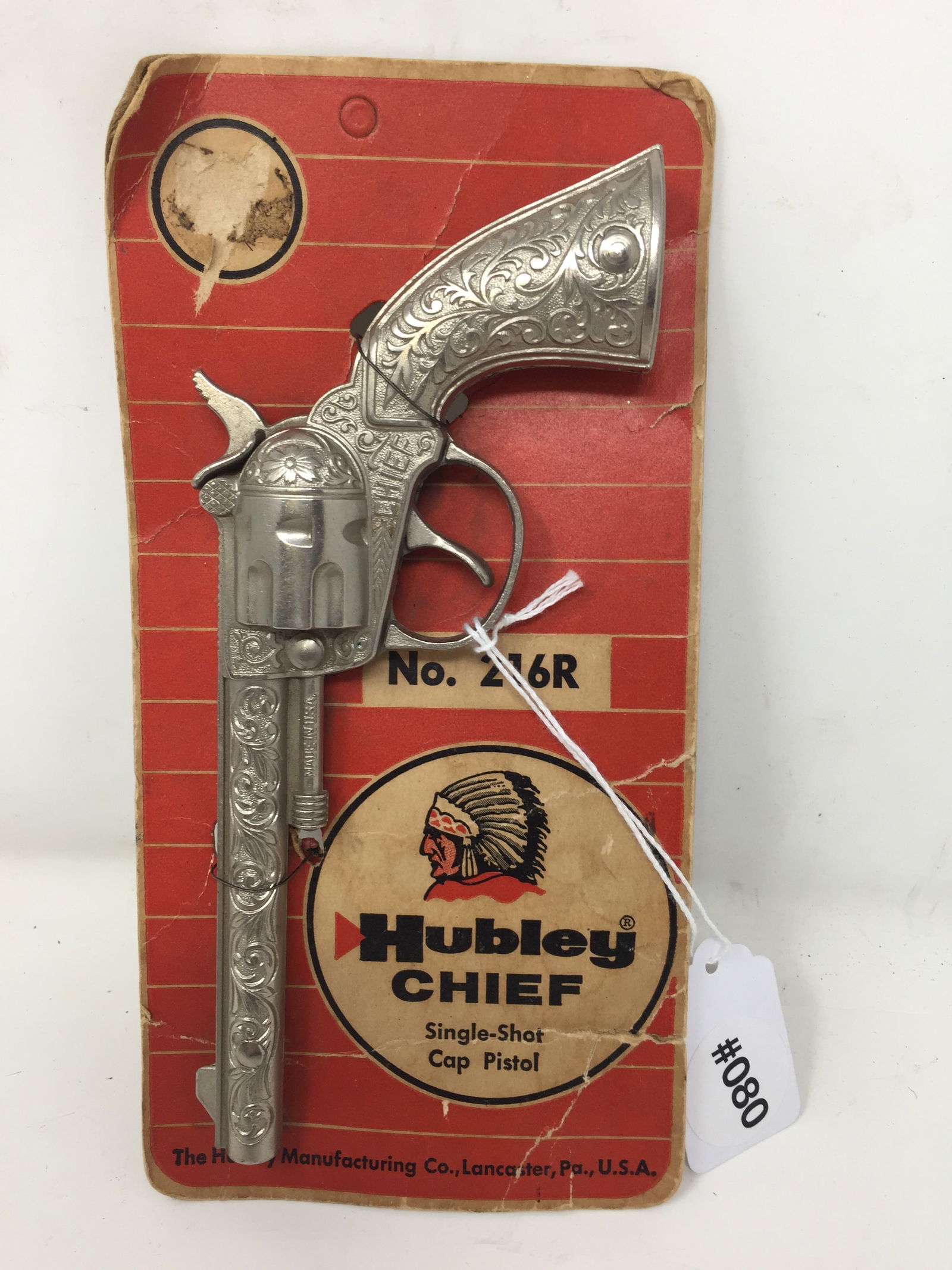 Hubley Chief Cap Gun: in original book, 8" x 4"