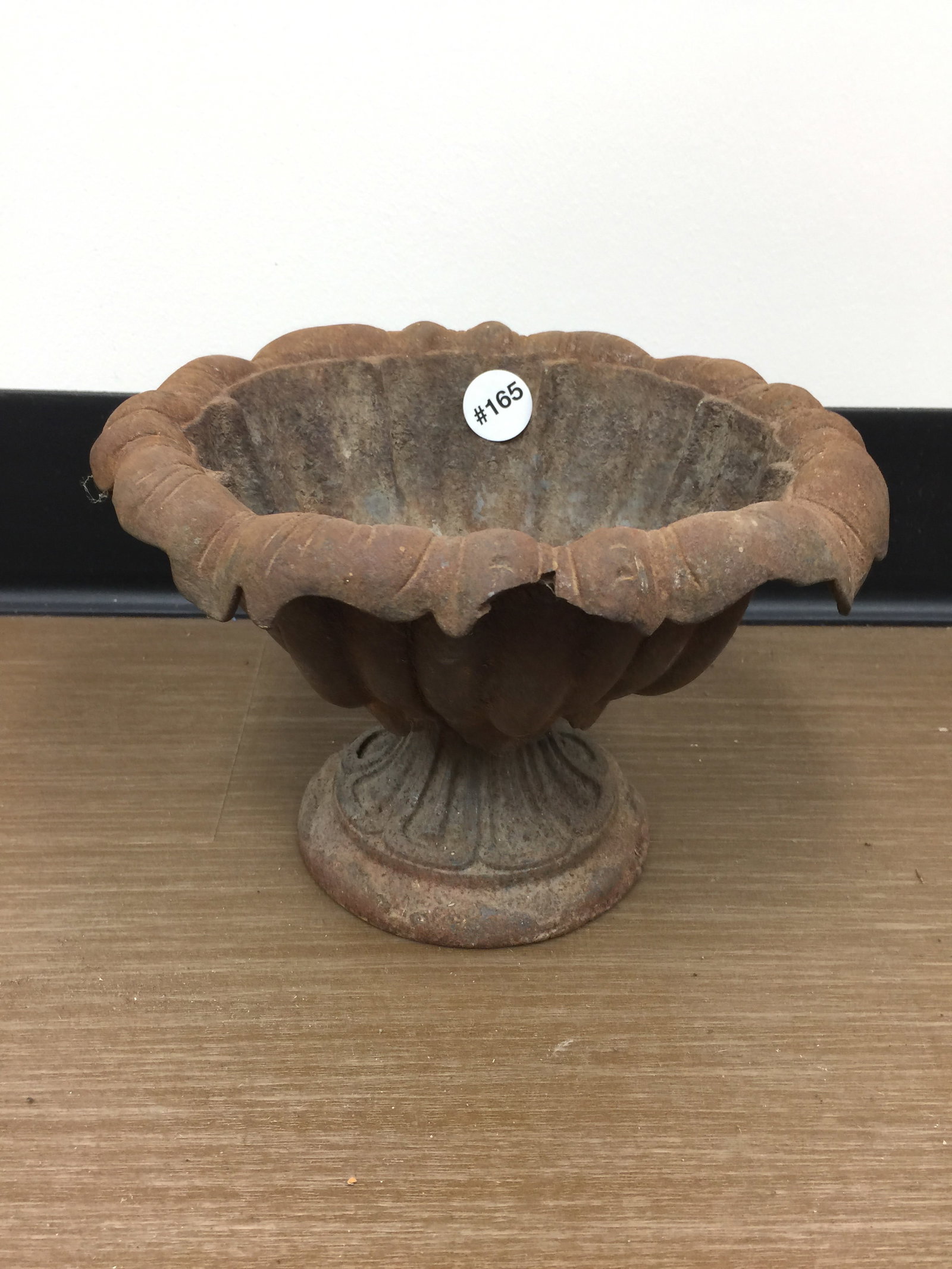 Vintage Cast Iron Planter: 6" x 9".