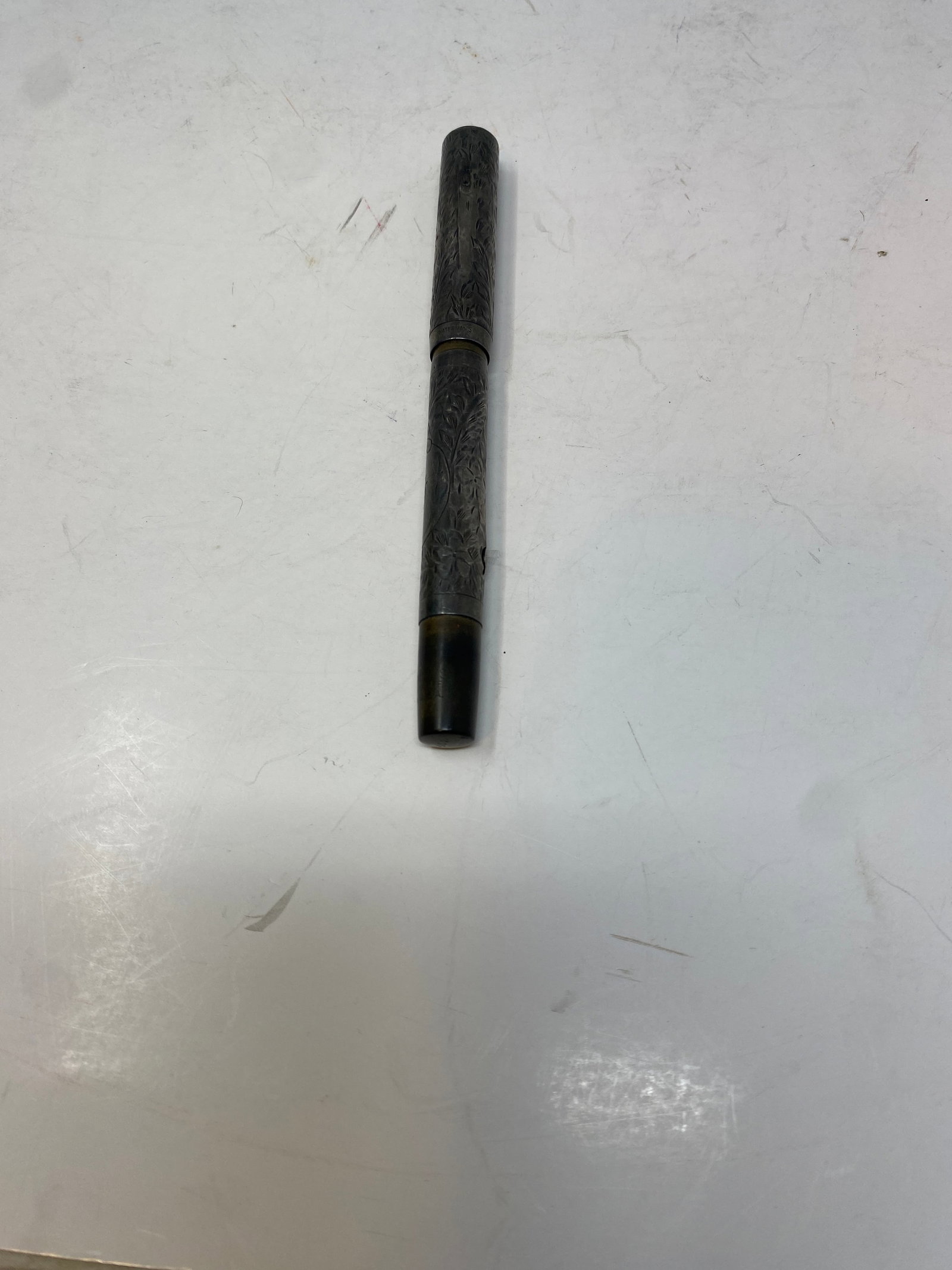 Waterman Sterling Silver Fountain Pen: signed and marked sterling in 2 places, NIB is marked Waterman Ideal 14KT, 5 1/" long
