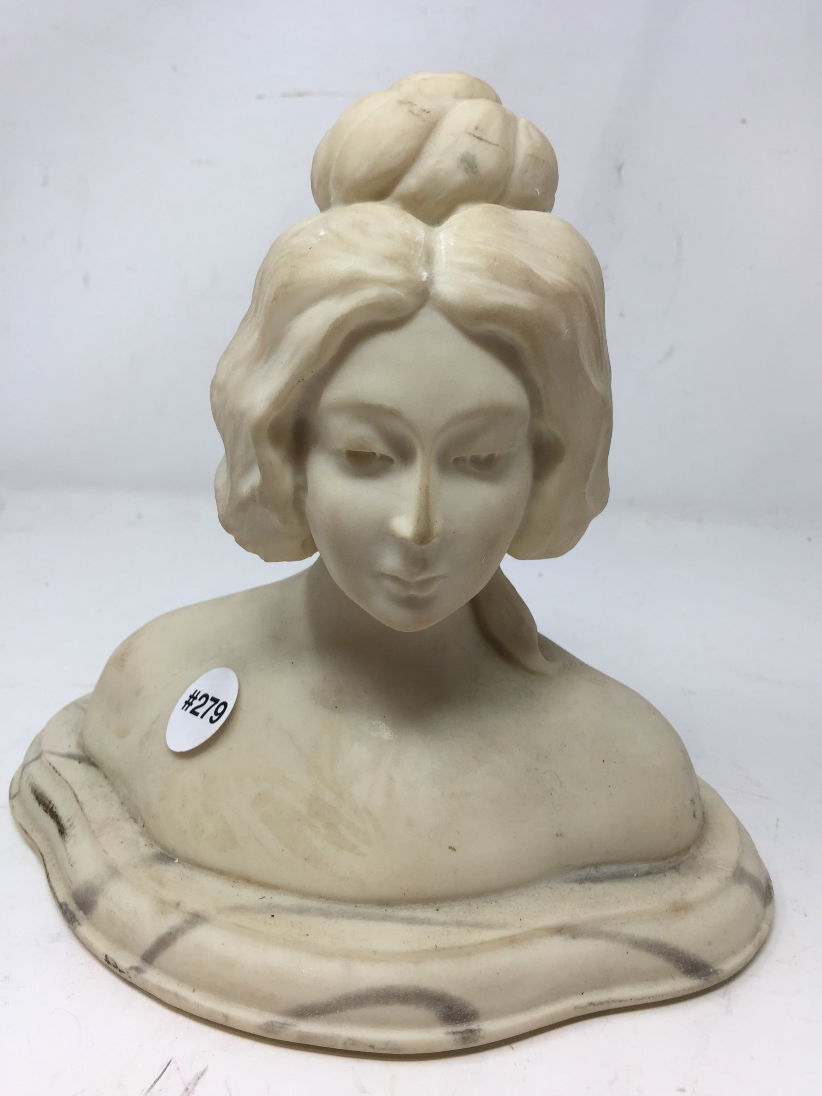 Marble Bust: 8" x 9" x 6".