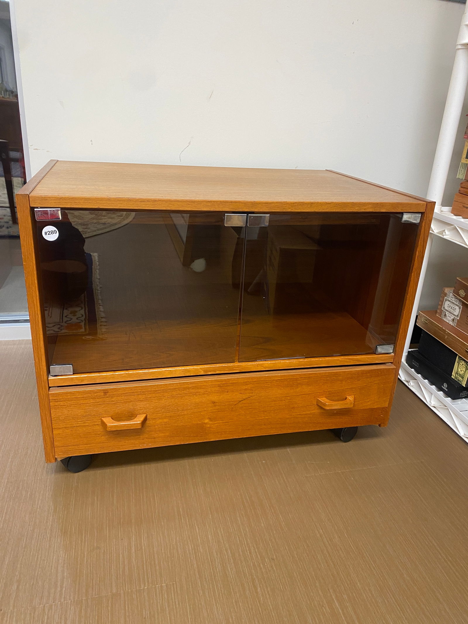 Danish MCM Cart: Signed on base. 24" x 30" x 20".