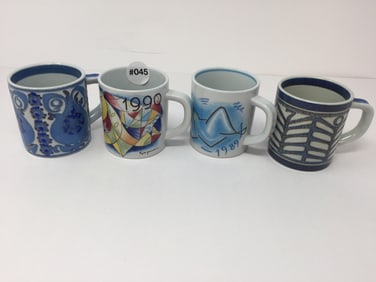4 Royal Copenhagen Fajance Mugs