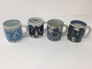 4 Royal Copenhagen Fajance Mugs