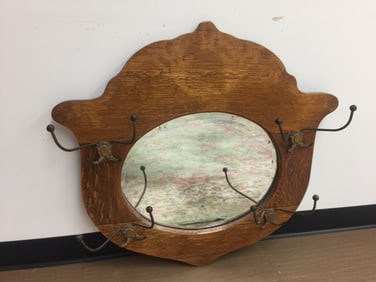 Carved Oak Mirror
