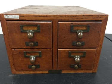 Oak Four Drawer File Cabinet