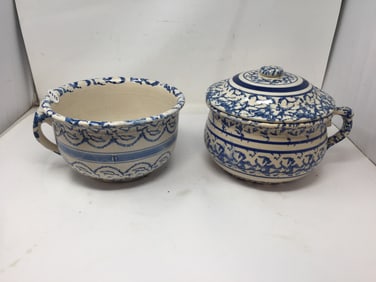 Two Spongeware Pots