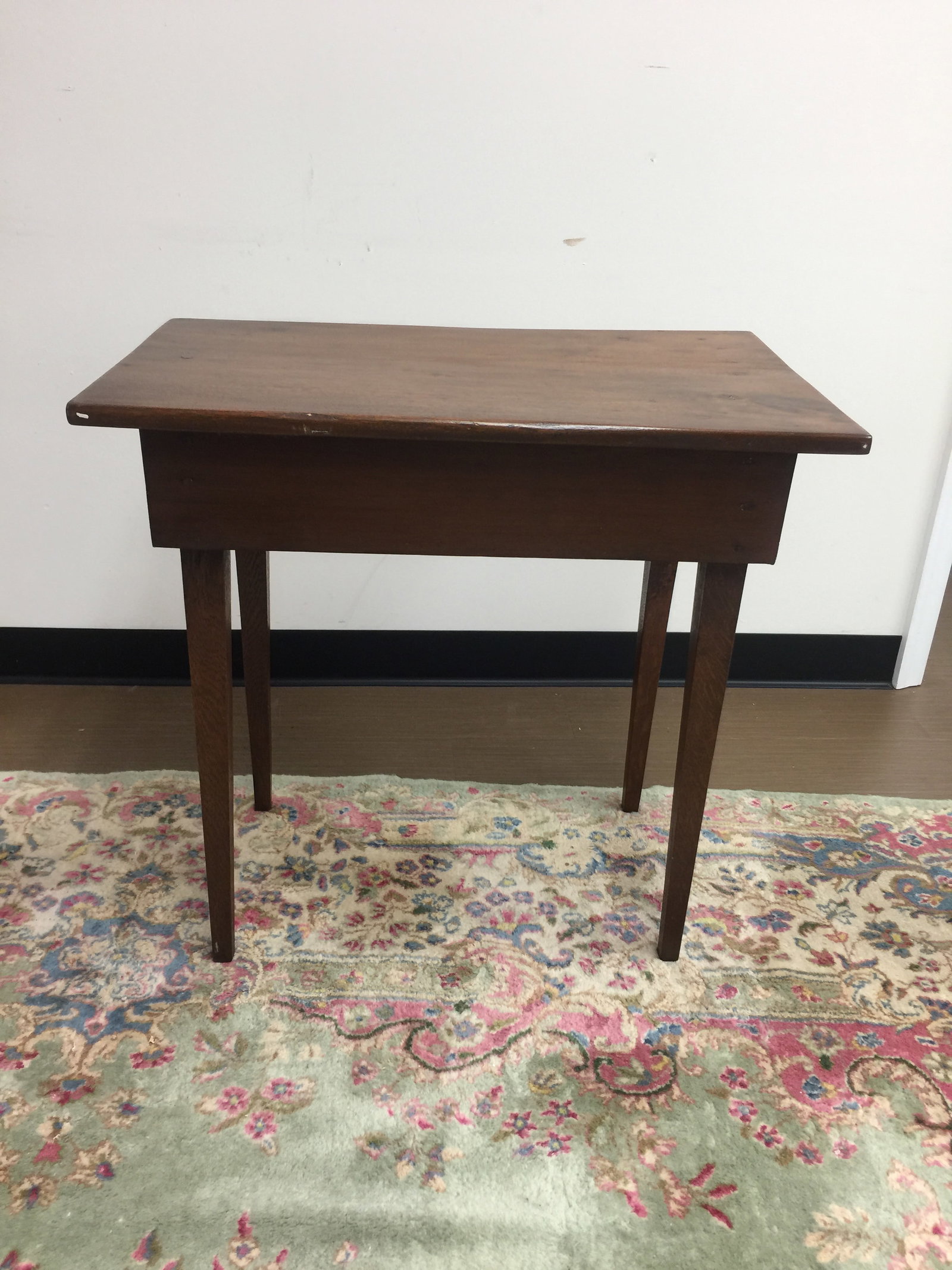 Oak Farm Table: 27" x 29" x 19", early table with pinned through construction on base