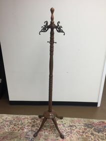 Antique Oak Clothes Tree