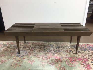 MCM Teakwood Slatted Expandable Bench