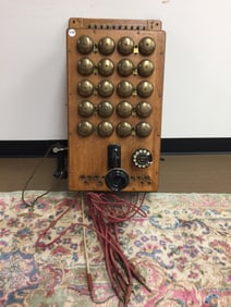Antique Oak 10 Station Switchboard Telephone