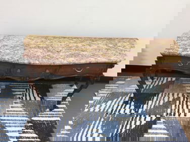 French Inlay Marble Top Table