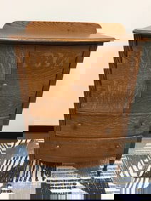 Antique Oak Double Bonnet Chest