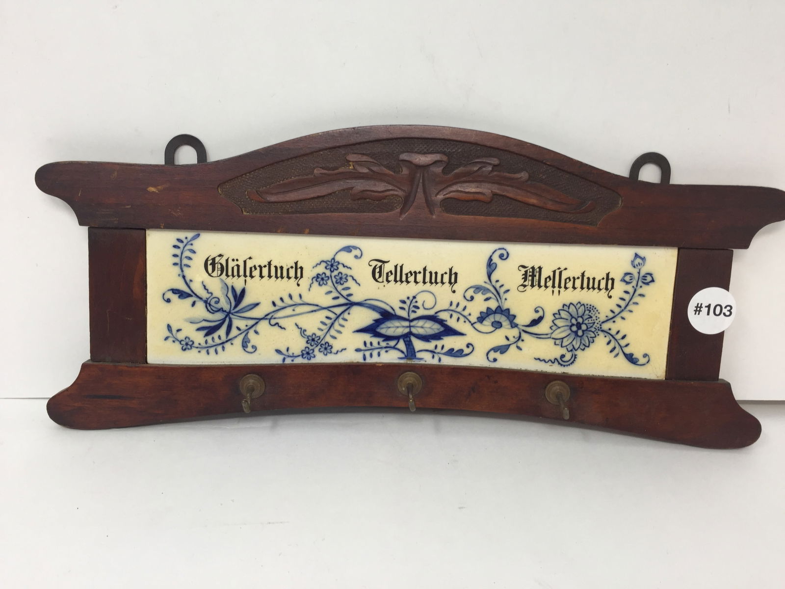 Antique Delft Carved Wall Hanging (1 of 6)