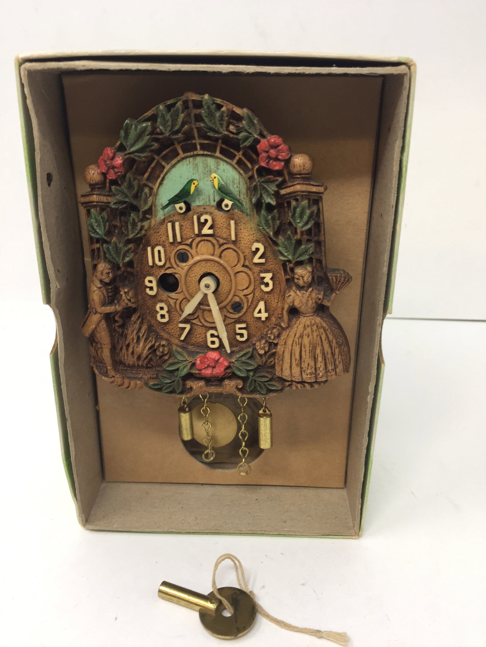 Keebler Coo-Coo Clock: complete, with original box, no. 250 the love birds 6".