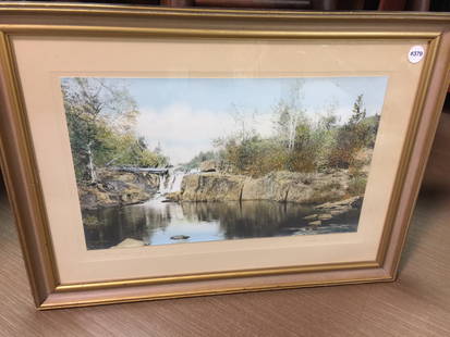 Wallace Nutting Print: Titled "Our Overflowing Creek" SLR, 27" x 20".