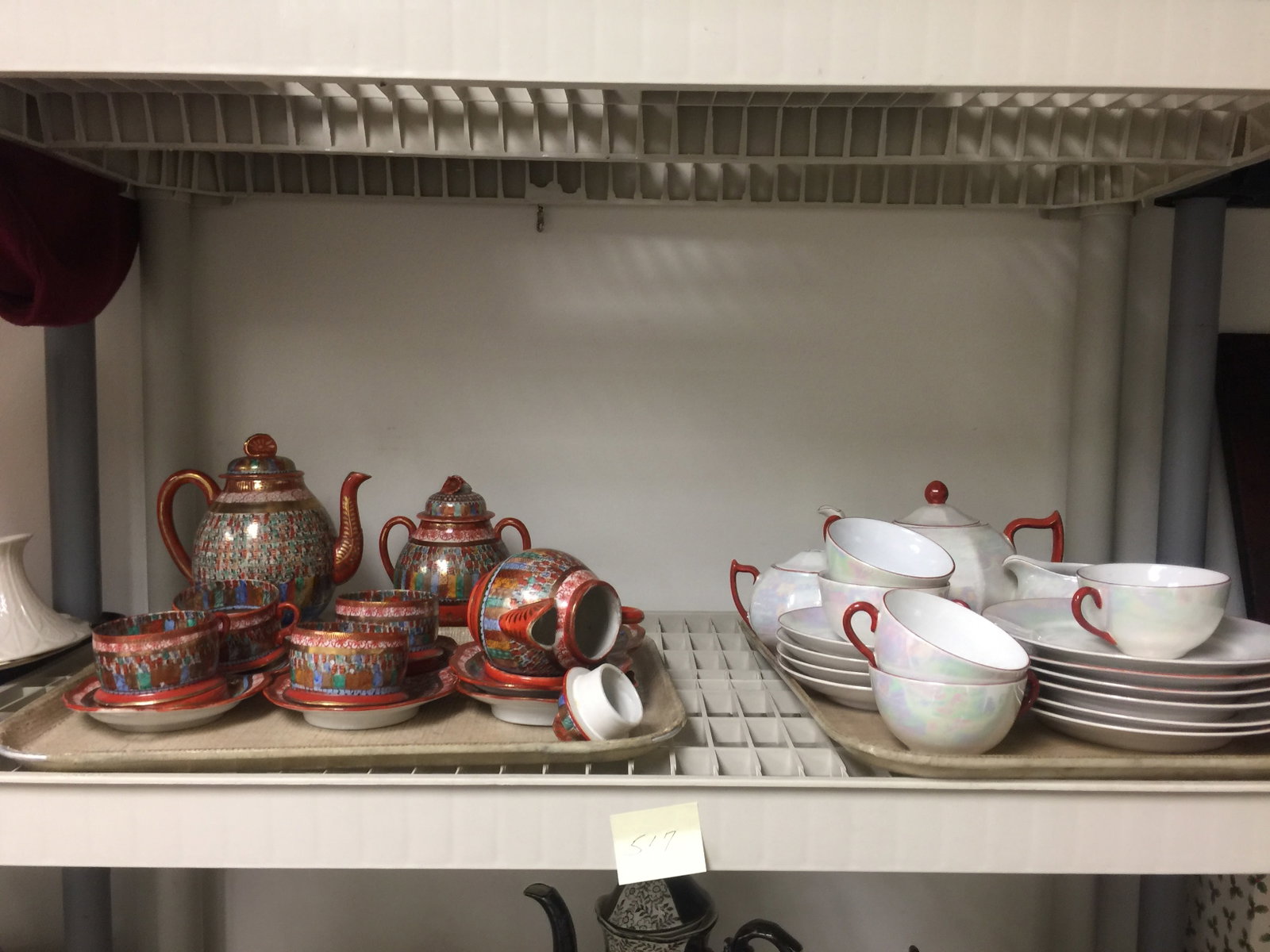 Tea Sets: thousand eye japanese set and pearlized tea set.