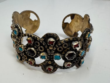 Early Taxco Sterling Inlay Cup