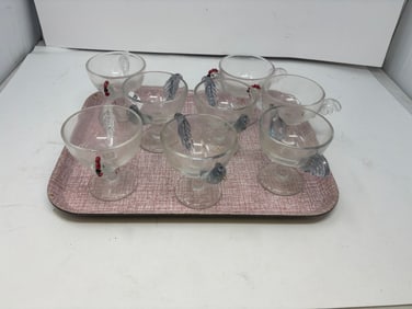 (8) Westmoreland Chicken Glasses