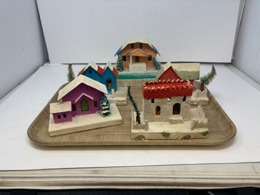(5) Paper Mache Houses