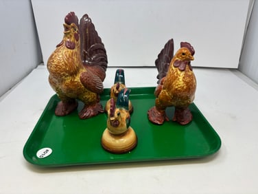Pottery Roosters