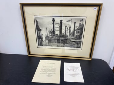 Alan Jay Gaines The Robert E. Lee Steamboat Etching